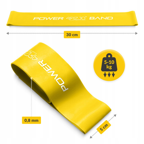 Резинка для фітнеса  4FIZJO Mini Power Band 0.8 мм 5-10 кг Yellow - фото №3